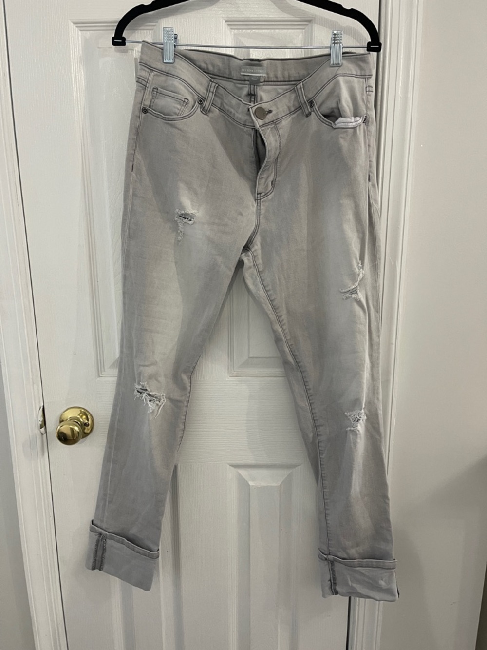 Light Gray Distressed Women's Jeans